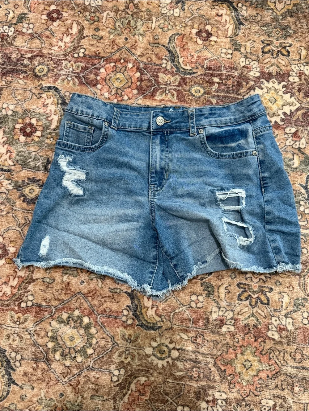 Jordache Distressed Blue Denim Jean Shorts